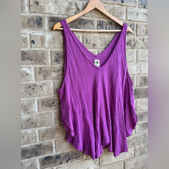 We The Free Free People Rosie drop waist tank Vibrant Purple V-Neck Size Large - Picture 11 of 16